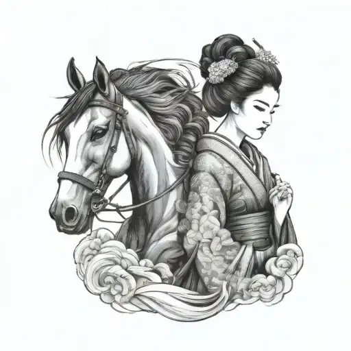 Geisha W Horse