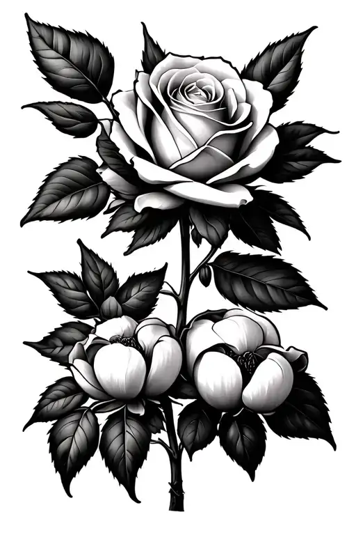 Cotton Plant Intertwined Rose Intertwined