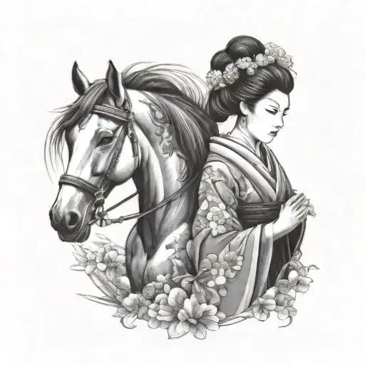 Geisha W Horse