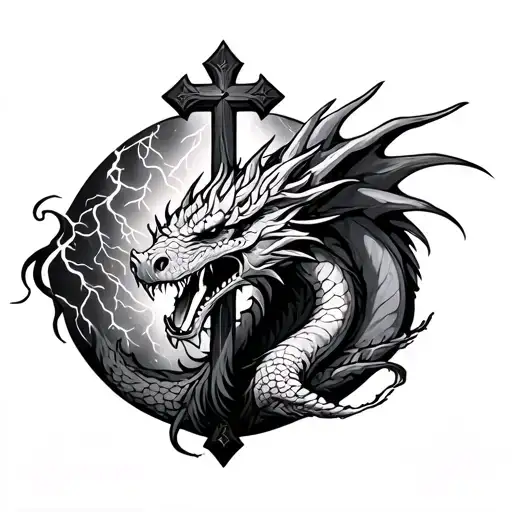 A Cross And A Dragon And Thunderstorms