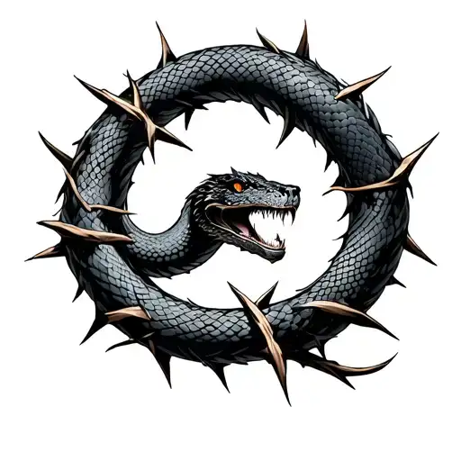 Serpent Getting Choked By Crown Of Thorns