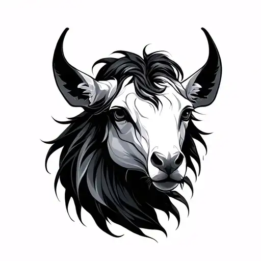 Capricon Minimalist Tattoo Design