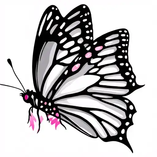 Butterfly With Breast Cancer Symbol That Says Daughter Of A Survivir