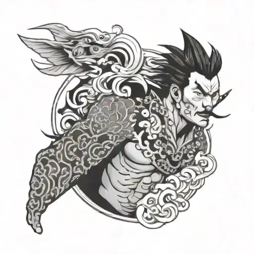 Minimalist Japanese Yakuza Half Sleeve