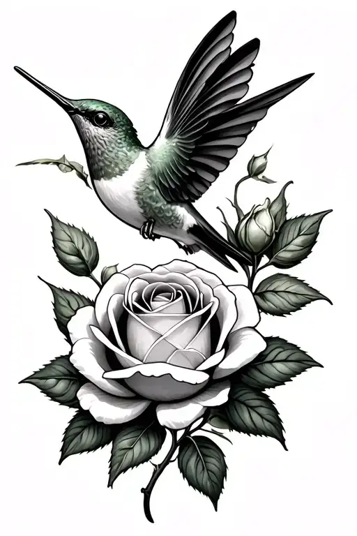 Cotton Bud Rose Hummingbird Incorporated Within