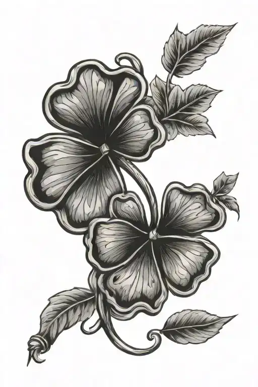 Pen And Leaf Clover Intertwined