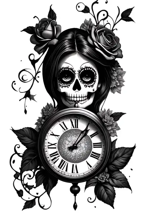 Clock Woman Day Of The Dead Half Alive