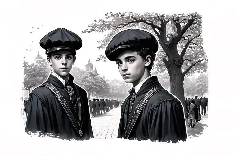 I Want The Park Of Princes In The Background And A Young Cardboard Made With A Berets