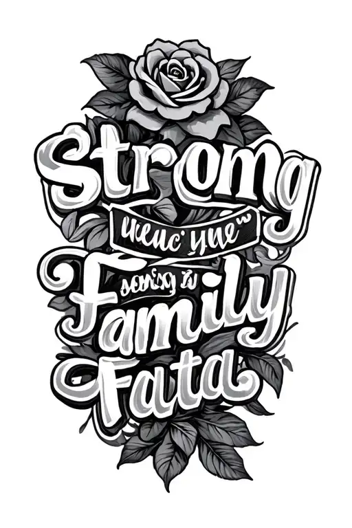 Strong Family Design And A Powerful Motivational Quote