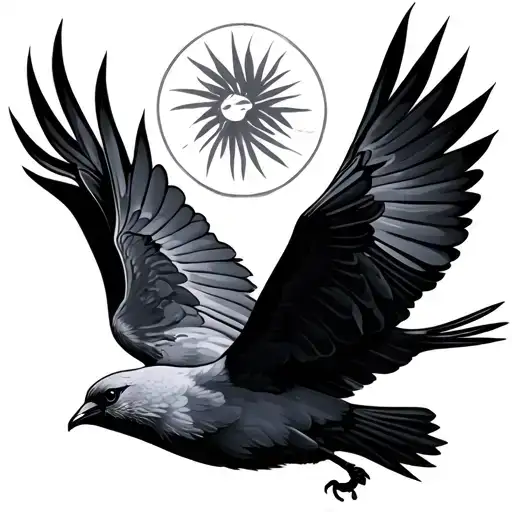 Foreat With Two Birds Flying Away