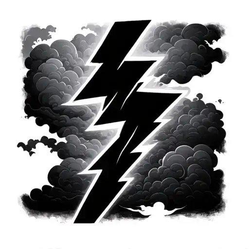 Lightning Bolt With Clouds