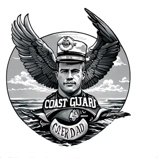 Coast Guard Memorial Tattoo For Dad