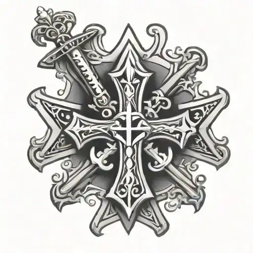 Knights Templar Cross On His