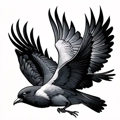 Foreat With Two Birds Flying Away