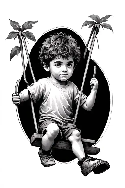 Kid Swinging Alone Named Kanav