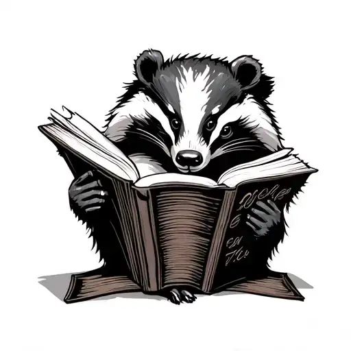 The Badger Of Chicken Poufs Which Read A Book With The Relics Of Death In Covers