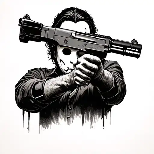 Michael Myers's Aiming An Ak47