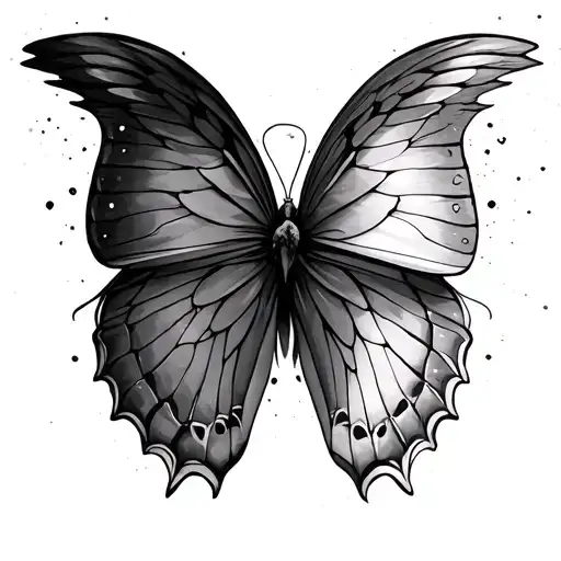 Half Butterfly Half Angel Wings