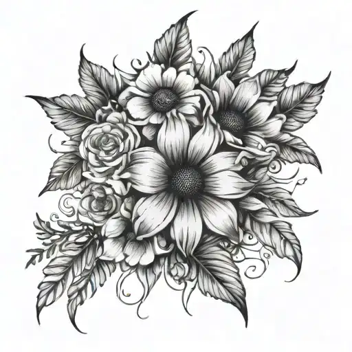 Scopio Thigh Tattoo With Flowers Growing