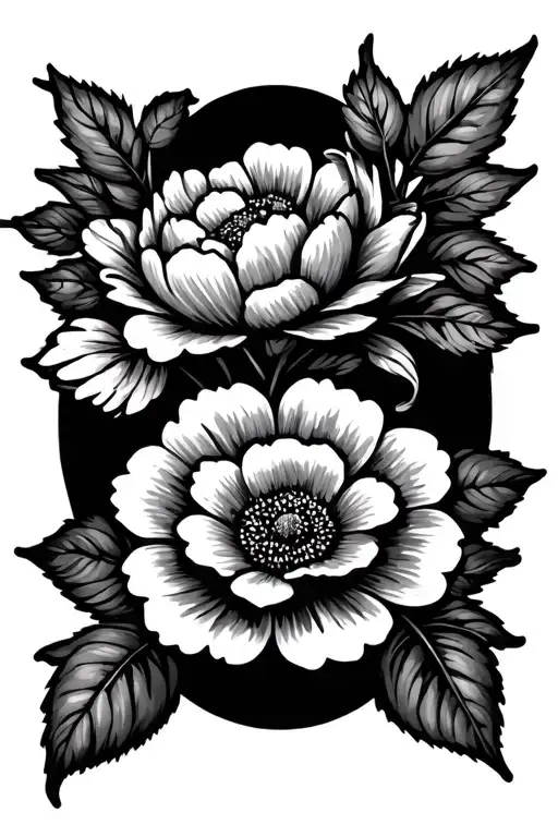 Flowers And Country Outline