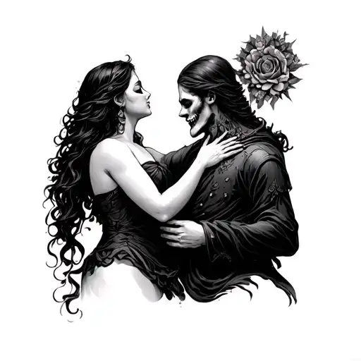 Holy Death Hugging A Woman Who Hurt Him And Life Does Not Show Her That Nobody Pays