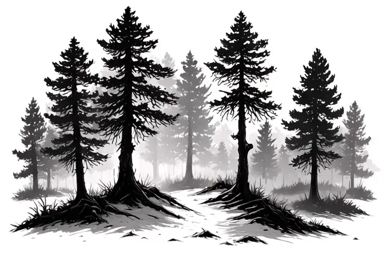 Trees In Forest Landscape