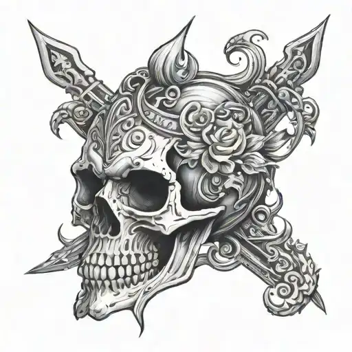 Skull Fire With A Sagitarius