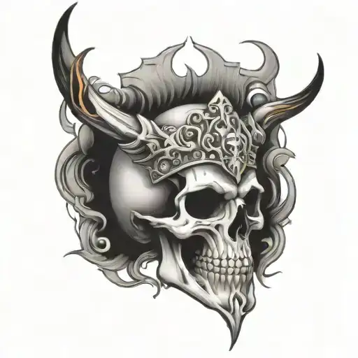 Skull Fire With A Sagitarius