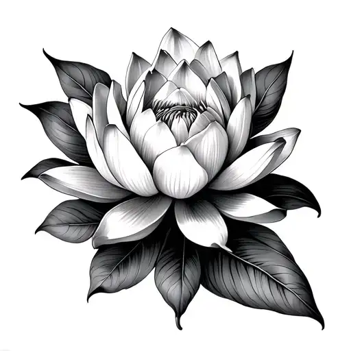 German Oak And Lotus Flower