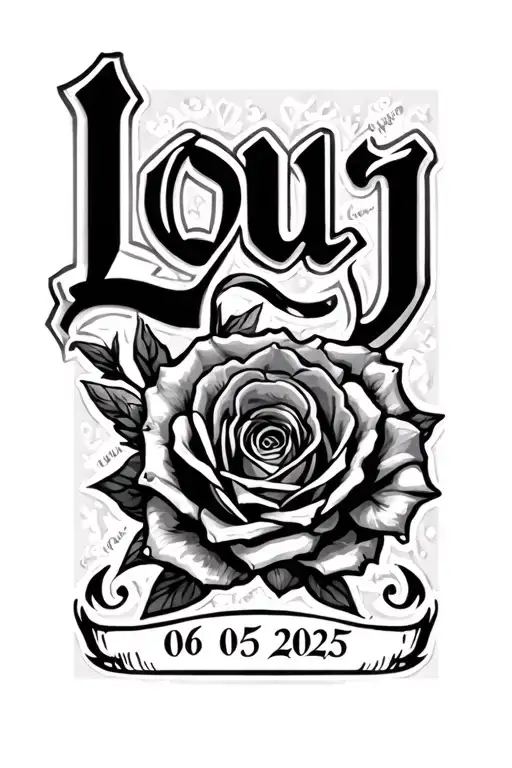 Words 'Lou' With Date '06-05-2025'