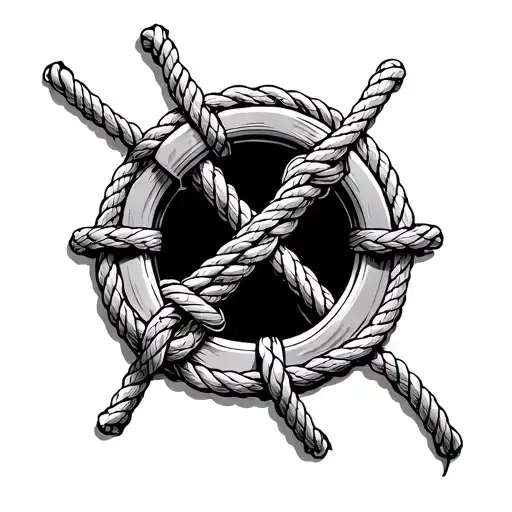 Vegvisir And Nautic Ropes With A Knot