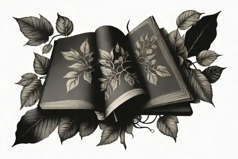 Books Plants Leaves Intertwined