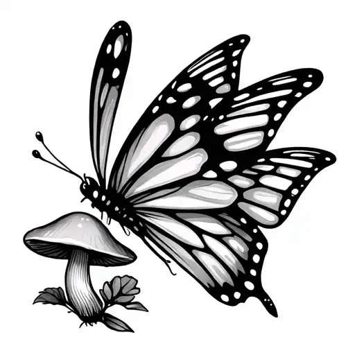 Butterfly And Mushroom Witch Vibe