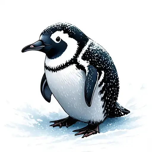 Penguin And Snow