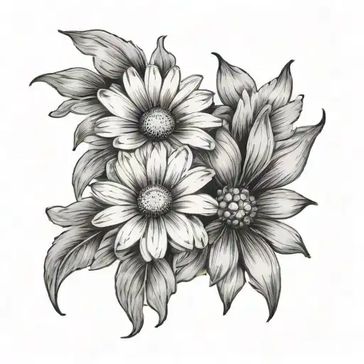 Daisy And Sweet Pea Flower Blooming