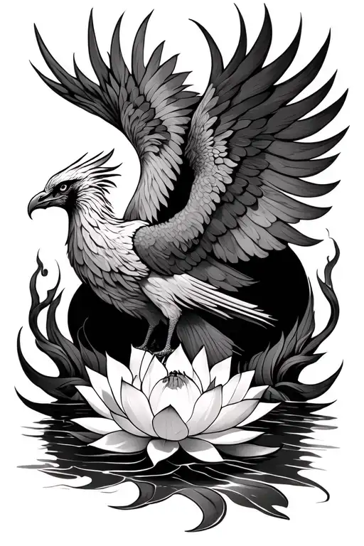 Pheonix Emerging From A Lotus