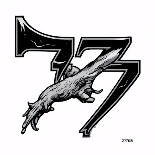777 Number In The Left Arm With