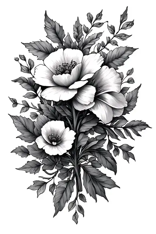 October And March Birth Flowers Wirh Vines Wrapped Around Lower Forearm A Few Times