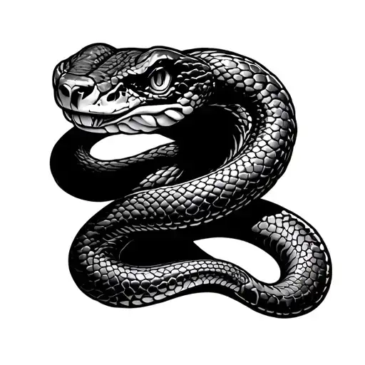 Snake Trophy Tattoo Design Combining Elements