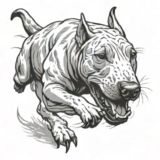 The Running Bull Terrier