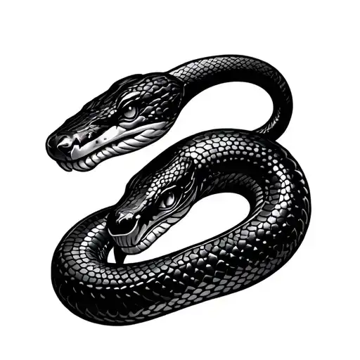 Snake Trophy Tattoo Design Combining Elements Intertwined