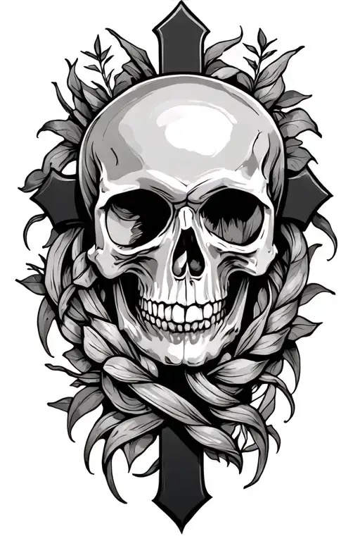 Skull And Cross Intertwined