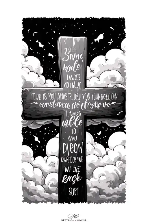 Bible Verse With Cross And Cloud Background