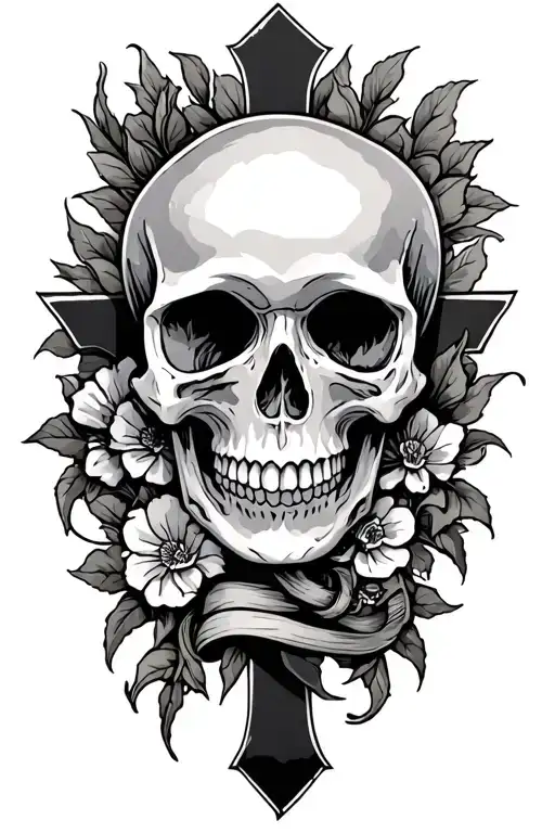 Skull And Cross Intertwined