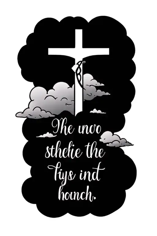 Bible Verse With Cross And Cloud Background
