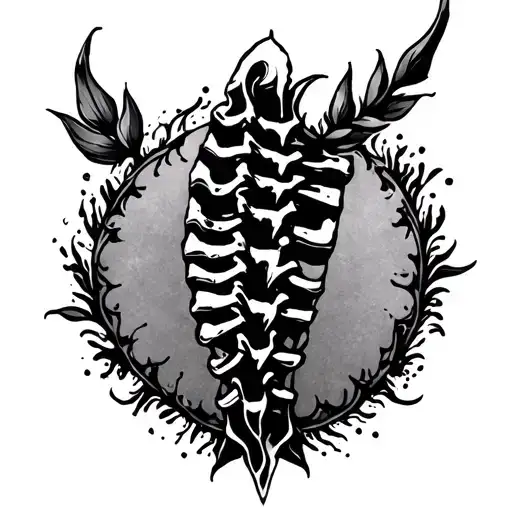 Simple Spine Tattoo Design
