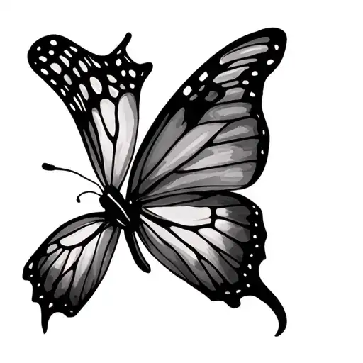 Butterfly And Line And Minimalism