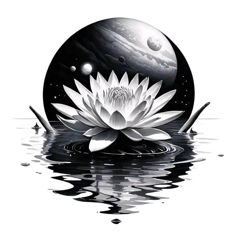 Space And Water Lily
