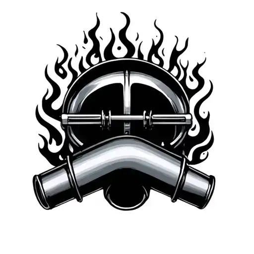 Exhaust With Flames Left Arm Sleeve