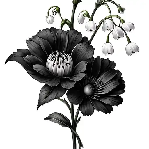 Lily Of The Valley And Marigold And Daddodil